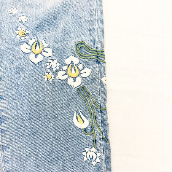 Madewell The Perfect Vintage Jean Embroidered Light Wash Denim Size 28 - Picture 7 of 9